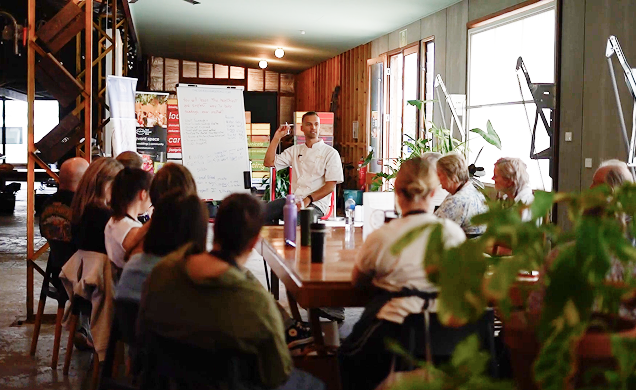 Roberto teaching sourdough workshop